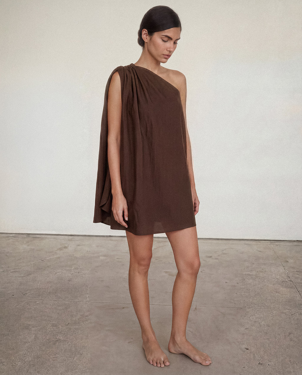 Cala Kahve Mini Elbise