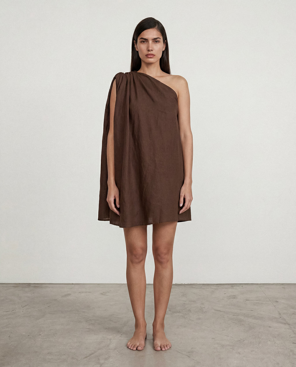 Cala Kahve Mini Elbise